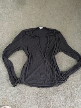 James Perse Lightweight gray Long-Sleeve Women's Top 2